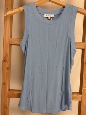 NWT Another Love Dear John CLEO Ocean Blue Ribbed Tank Top #1106 Size XS